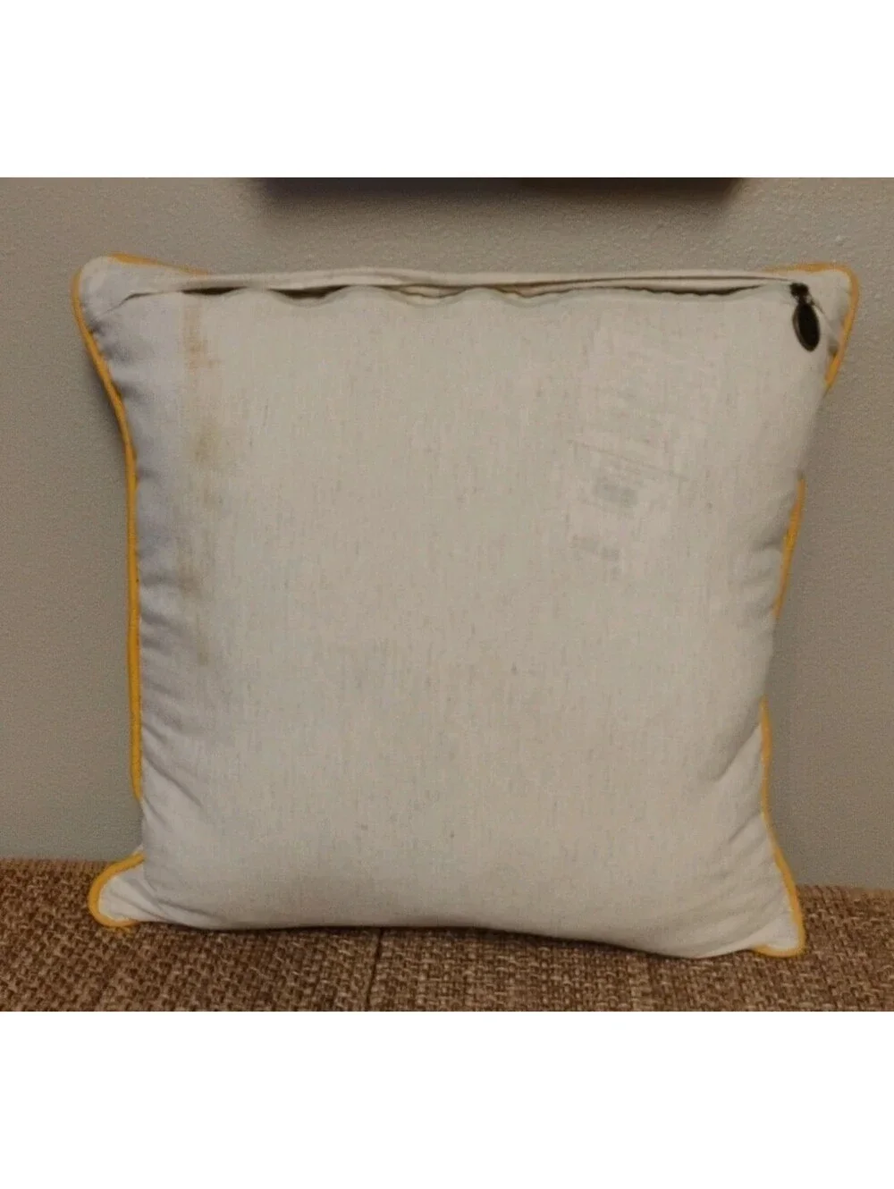 Pier 1 Beaded Embroidered Floral Throw Pillow Boho Cottagecore 17” Square Zip